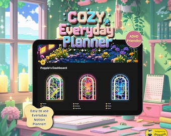 Cozy Notion Life Planner: Daily, Weekly, Monthly Template (Digital Download)