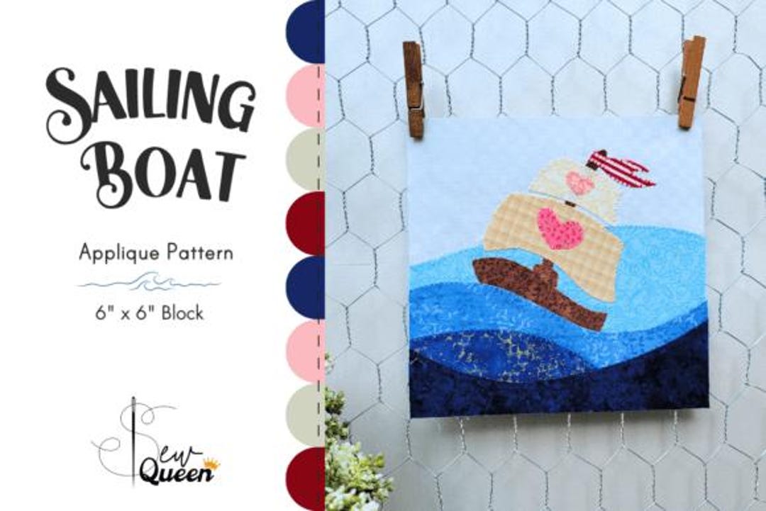 Sailing Boat Applique Pattern - Etsy