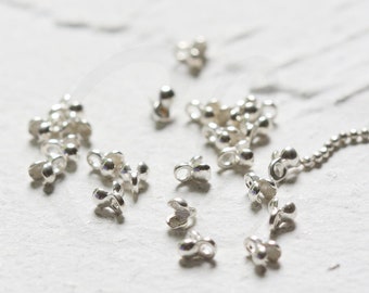 200 Pieces Raw Brass Ball Chain Endings-Clam-Knot Cover-Side Open 1mm 341C