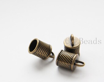 10pcs Oxidized Silver Tone Base Metal Cones-14x7mm 16887Y-P-301