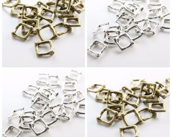 11219Y-B-238B 30pcs Antique Brass Tone Base Metal Spacers-Heart 9x8mm