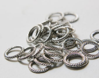 212QDF01 One Foot Oxidized Silver Plated Brass Base Rectangle Cable Link Chain