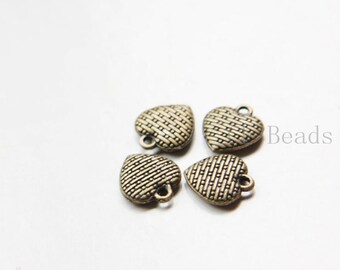 20pcs Antique Brass Tone Base Metal Charms-Heart 12x13mm 16545Y-W-23