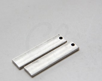 4 Pieces Oxidized Silver Plated Base Metal Charms-Rectangle 40x9mm (1042X-A-208A)A37