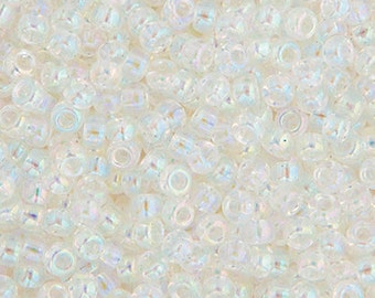 10 Grams Japanese Miyuki 15/0 Seed Beads - Crystal AB - 1.5mm (15M1-150250-Q-100)