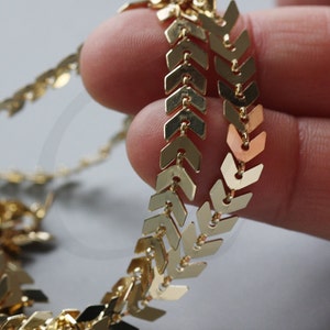 One Foot Premium Gold Plated Brass Base Chain-Arrow 5.9x5.5mm (3371C08)