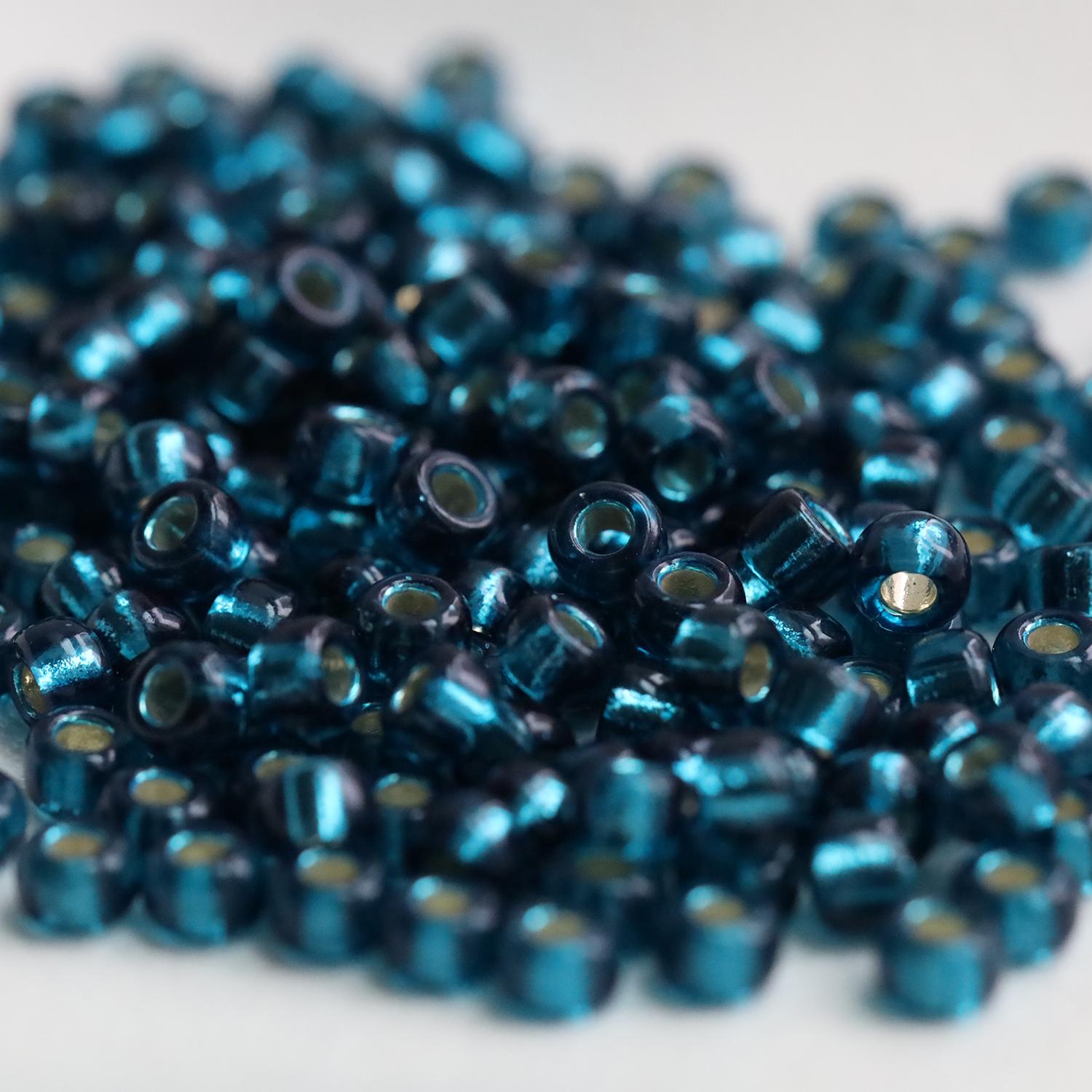 20 Grams Japanese Miyuki 6/0 Seed Bead-dyed Silverlined Blue