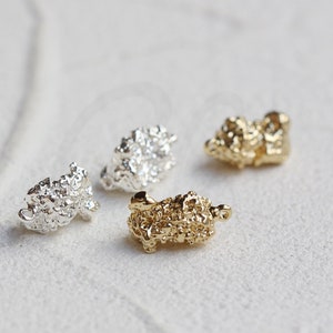One Piece Premium Plated Solid Brass Nugget Charm - 13x7mm (4696C)