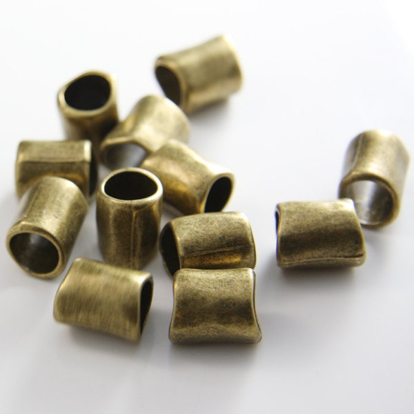 8 Pieces Antique Brass Tone Base Metal Spacers-Tube 14x12mm (10986Y-C-308)A32