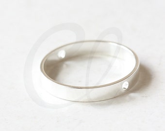 One Piece Premium Silver Plated Brass Base Round Frame - Link - Ring 26x4mm (3331C)