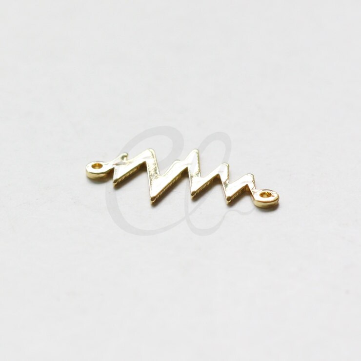 Chapado en Laton ゴールド　Mg2b 2pcs Premium Gold Plated Latón Base Enlaces- Relámpago 21.9