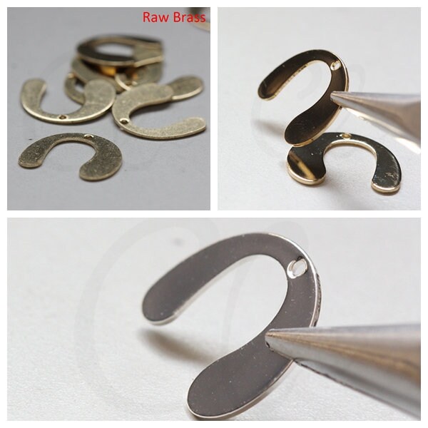 アクセサリー mmmm Solid Brass Half Circle - U Link - Charm 12.8x15.9mm (3869C
