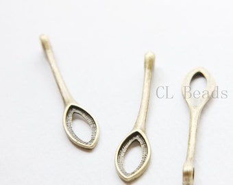 10 Pieces Antique Brass Tone Base Metal Findings-Long Pendant Holder 55x11mm (19766Z-K-315)A7