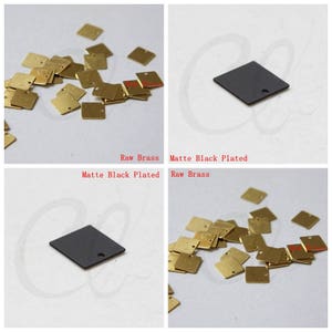 Brass Base Flat Square Charm Tag - 10.5x10.5mm (1748C)