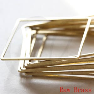 10 Pieces Raw Brass Square Blank Ring - Square 40mm (3606C-V-52)