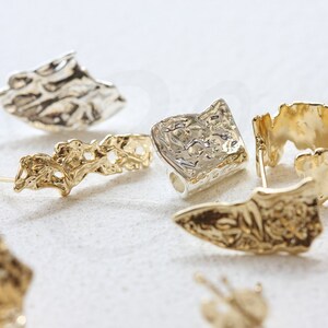 One Pair Premium Plated Hand Soldered Brass Earring Post with Sterling Silver Pin (4728C)