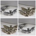 2 Pieces Antique Brass Tone or Oxidized Silver Plated Pendant - Bat  78x26mm (12C)