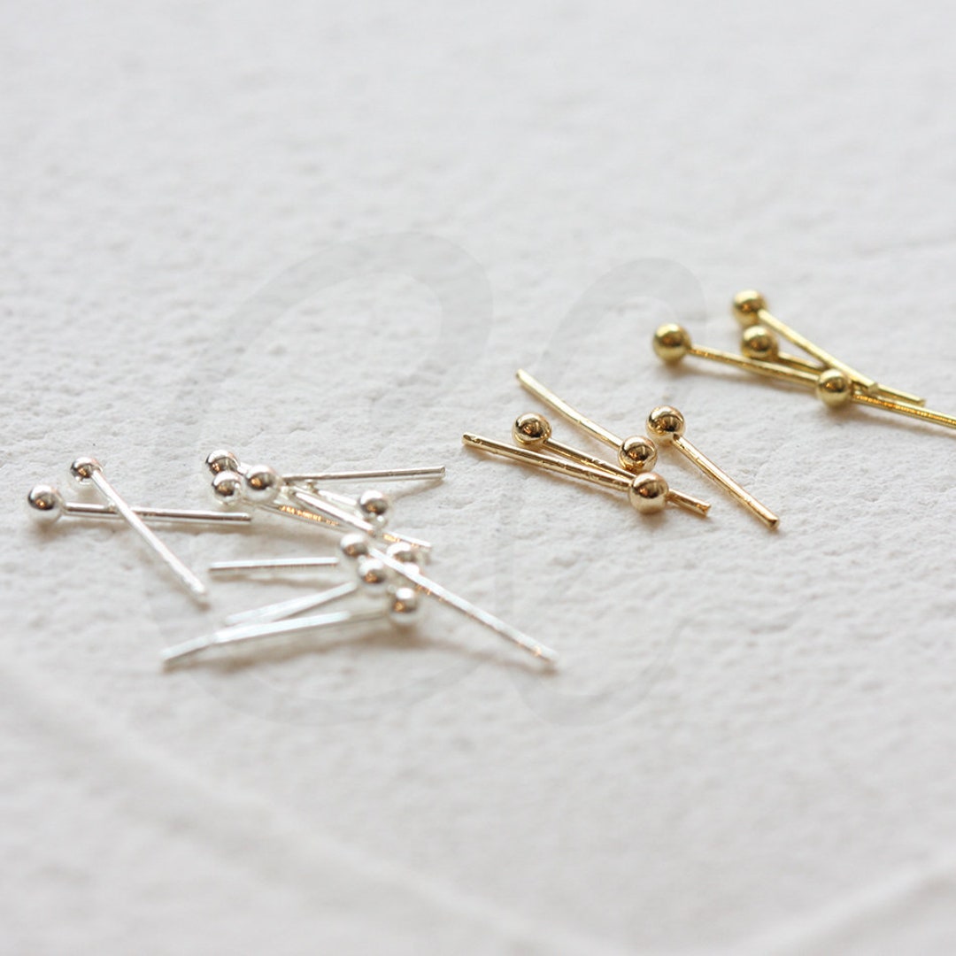 100 Pieces Solid Brass Ball Pin-10x0.6mm (4535C) - Etsy