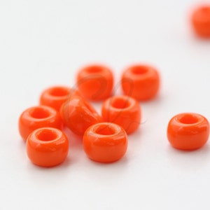 10 Grams Japanese Miyuki 6/0 Seed Bead - Orange Opaque - 4mm (6M3-406-T-62)
