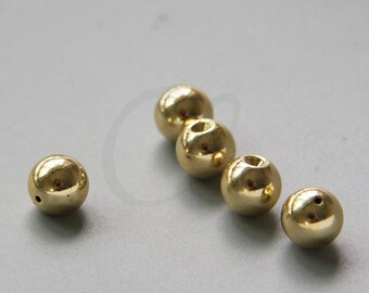 2pcs Premium Gold Plated ONE Hole Ball with Rhinestone Setting - 8mm (1731C-M-241)