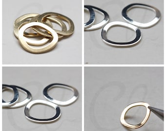 Solid Brass Irregular Ring - 18.4x18.5mm (3791C)