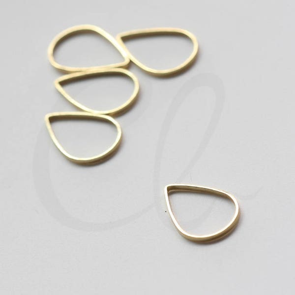 2 Pièces Premium Gold Plated Brass Base Bead Frame - Tear Drop 11x16mm (3370C-I-664A)