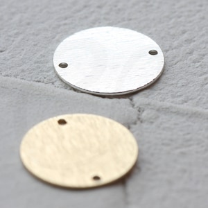 Solid Brushed Brass Round Link - Connector (4497C)