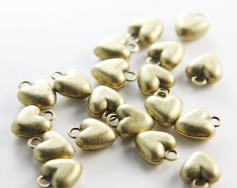 16 Pieces Antique Brass Tone Base Metal Charms-heart 10x12mm
