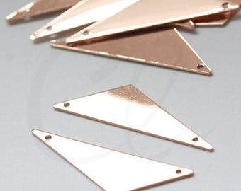 One Piece Premium Rose Gold Plated Brass Base Triangle Link - 40x12mm (1992C)