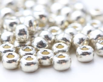 20 Grams Japanese Miyuki 6/0 Seed Bead - Silver Galvanized - 4mm (6M3-1051) Ship From Canada