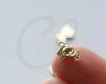 One Piece Premium Gold Plated Brass Base Link - Elephant 12x6mm (3621C-V-185)