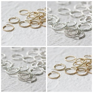 Solid Brass Opened Textured Jump Rings-10x1mm (4199C-S-420)