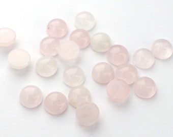 12 Pieces Natural Rose Quartz Cabochons-8mm (08ROQZ)(B-5-18)