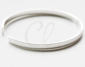 One Piece Premium Silver Plated Brass Base Curved Link - Half Circle - Open Circle 60x4mm (1929C)