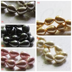 Full Strand (25 Pieces) Shell Pearl - Pearl - Tear -Tear Drop Shape (G31D)