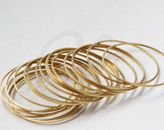12 Pieces Raw Brass Flat CLOSED Ring - Link - Loop 40x1mm (3072C-S-405)