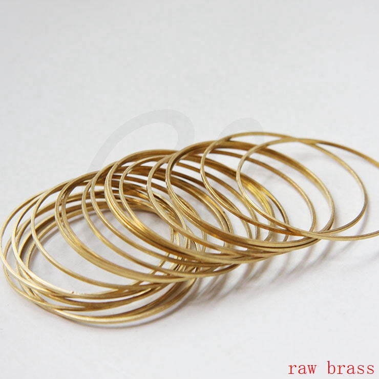 10 Pieces Raw Brass Closed Jump Rings - 50x1mm, Flat, For Jewelry Making & Crafts