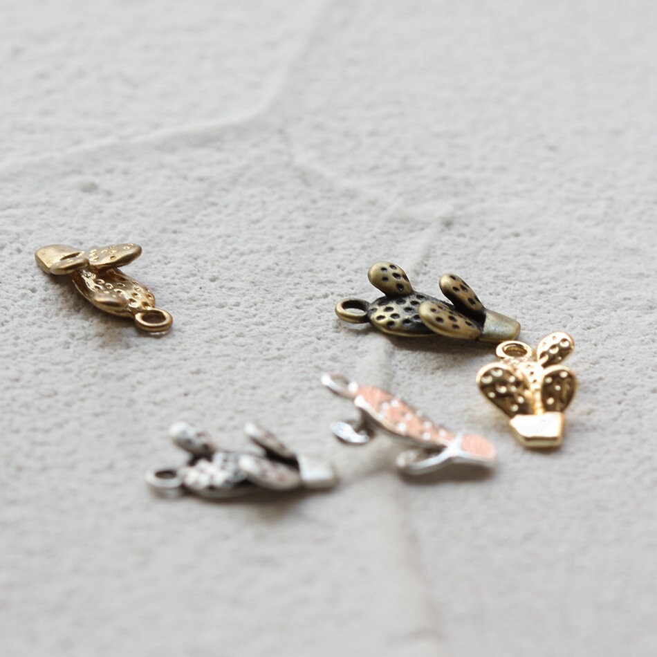 Solid Brass Cactus Charm - 13x7mm (4722C) - Etsy