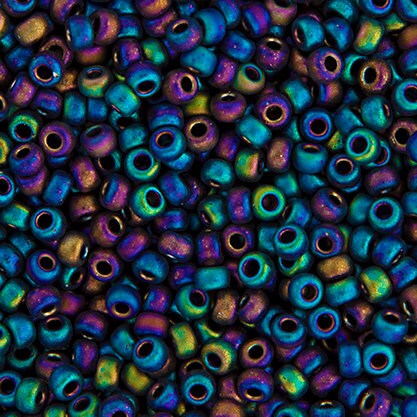 20 Grams Japanese Miyuki 6/0 Seed Bead - Matte Black Grey Opaque