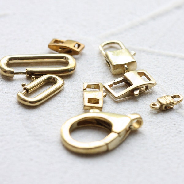 Solid Raw Brass Clasp - Varies Shapes