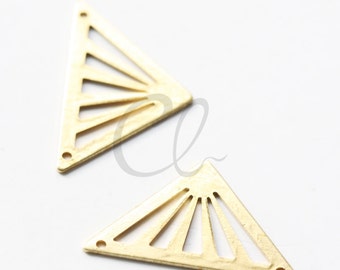 20 Pieces Raw Brass Triangle Charm - Triangle 15x25mm (1888C-T-287)