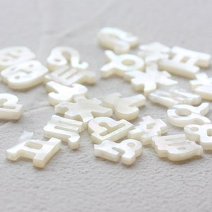 Jednoczęściowe koraliki z naturalnej muszli Premium - Znaki Zodiaku (G308)