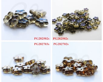 10 sztuk czeskich szklanych koralików, kwiat, otwór centralny, przekładka - 9 mm