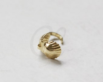 4 Pieces Gold Plated Brass Base Clam Shell Bead Tip - 4mm (1846C-W-183)