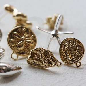 2 Pieces (One Pair) Premium Plated Solid Brass Earring Post with Sterling Silver Pin (4702C)