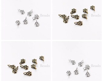 100 sztuk zawieszek z metalu bazowego w kolorze oksydowanego srebra lub antycznego mosiądzu - kropla 9 x 6 mm (16412Y)A43