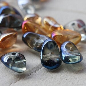 10 Pieces Plated Crystal Beads - Nugget 17x12mm (G341)