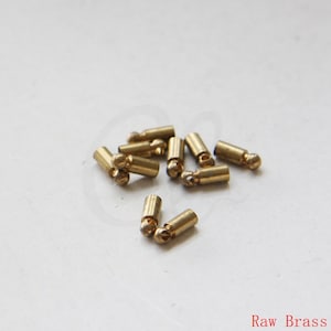 40 Pieces Raw Brass Clam - Flat Crimp - Cord - Ribbon Ends - Round Leather End 2.5x7mm (3160C-F-45)
