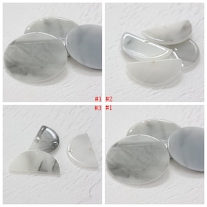 One Piece Premium Quality Polished Acrylic Geometry Charm - Pendant - Black and Grey Color (3947C-M-454)