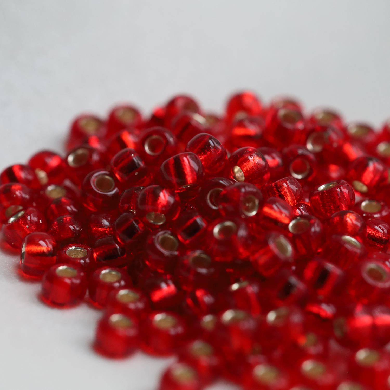 20 Grams Japanese Miyuki 6/0 Seed Bead-flame Red Silver Lined-4mm